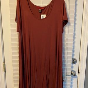 Burgundy swing dress